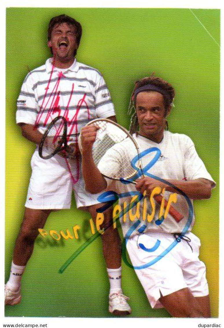 TENNIS : Ticket D'entrée Signé Par Yannick NOAH Et Henri LECONTE, Tournoi Des Petits As 2004 à Tarbes. - Handtekening