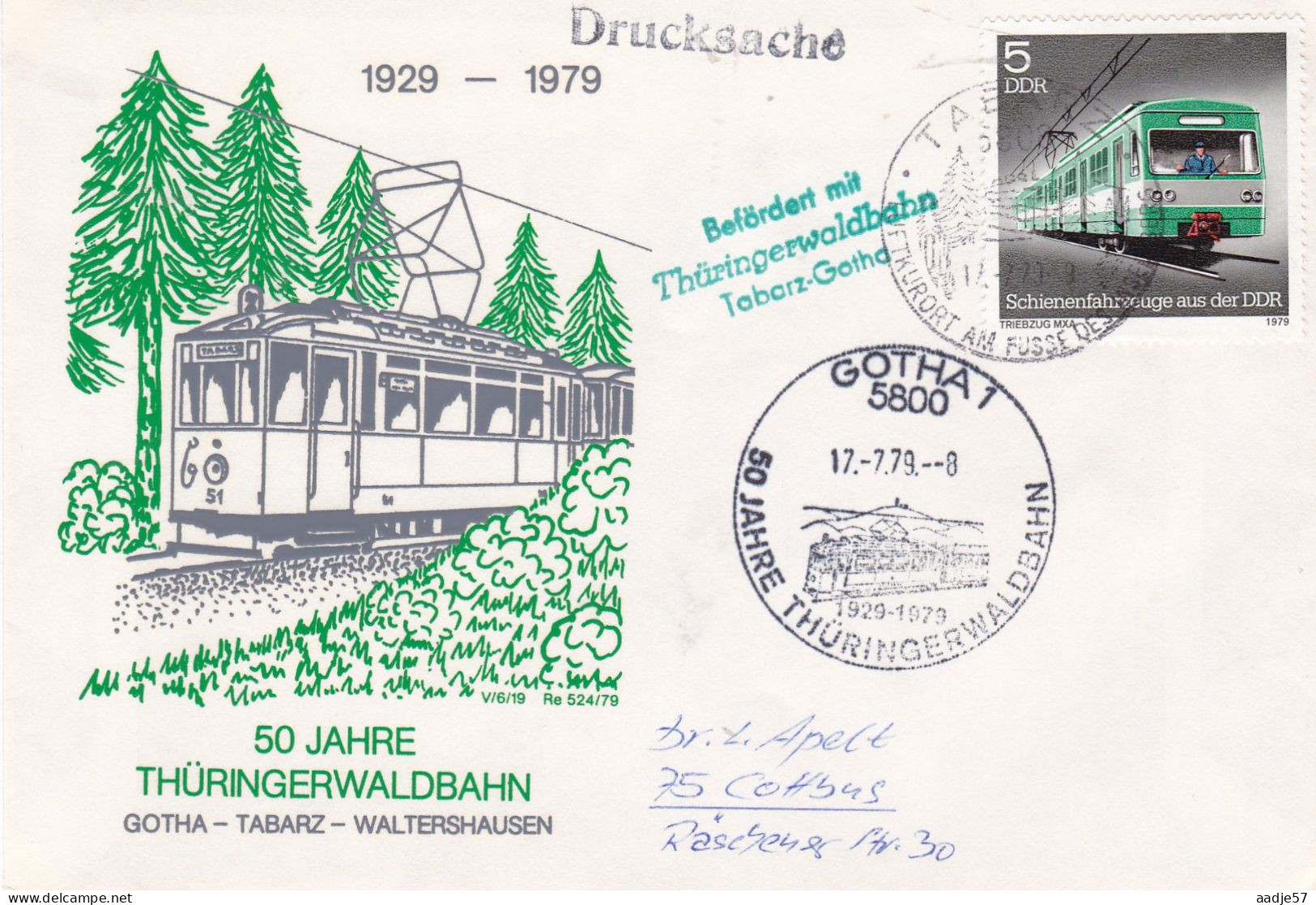 Germany DDR  50 Jahre Thüringwaldbahn  17-07-1979 - Tranvías