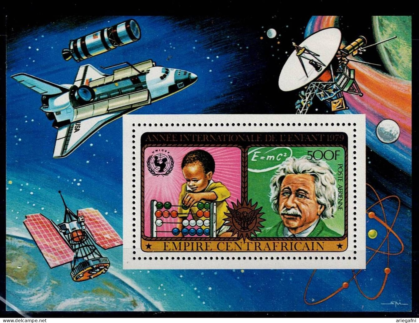 CENTRAL AFRICAN  1979 ALBERT EINSTEIN MI No BLOCK 49 MNH VF!! - Albert Einstein