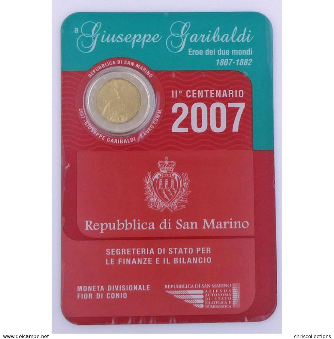  Euro, Saint Marin, 2 Euro 2007, Guiseppe Garibaldi - San Marino
