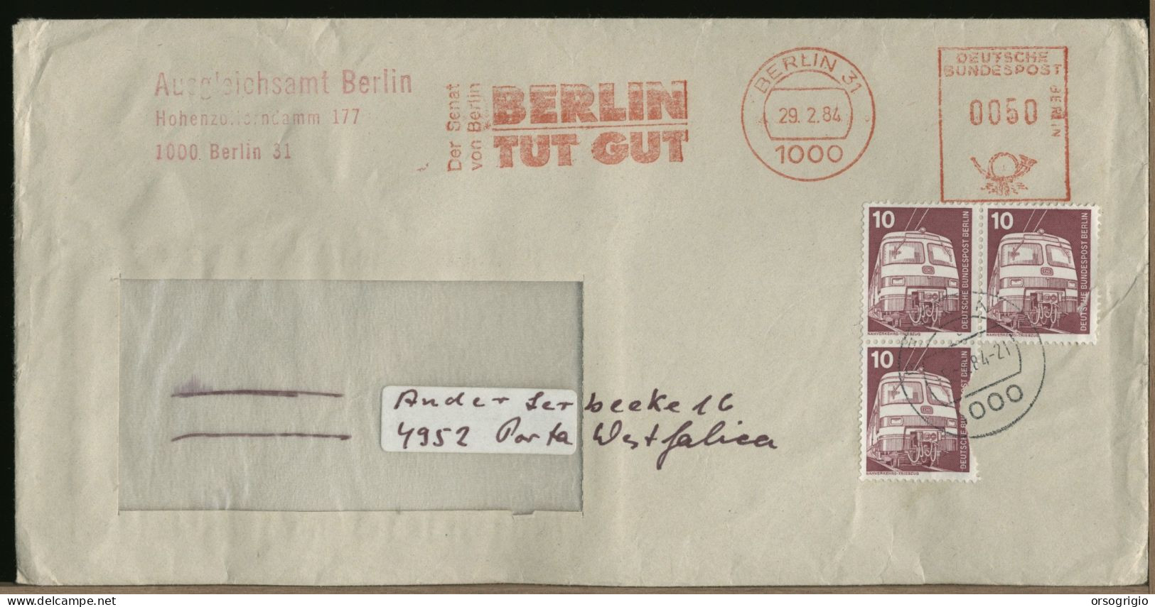GERMANY - DEUTSCHE - BERLIN - 1984 - TUT GUT - Machines à Affranchir (EMA)