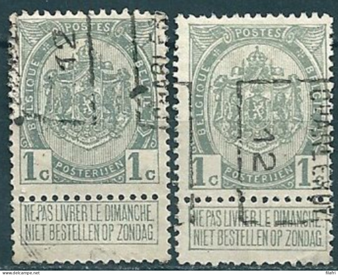 1821 Voorafstempeling Op Nr 81 - CHARLEROY 12 -  Positie A & B - Roulettes 1910-19