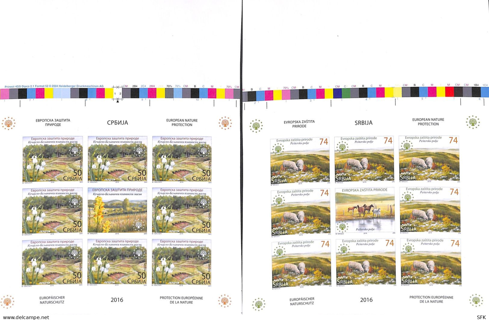 2016 EUROPEAN NATURE PROTECTION  In The Original Imperforated Sheets Of 8 With A Vignette In The Middle MNH - Imperforates, Proofs & Errors