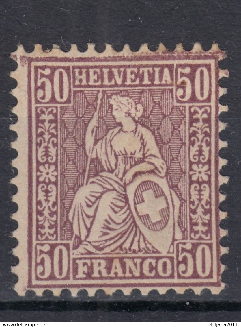 ⁕ Switzerland - SVIZZERA - SUISSE 1867 - 1881 ⁕ SEATED HELVETIA 50 C.Franco - ERROR ⁕ 1v MLH - See Scan - Ungebraucht