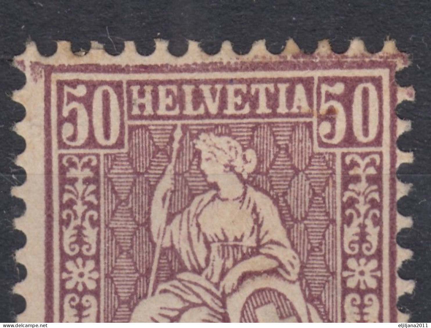 ⁕ Switzerland - SVIZZERA - SUISSE 1867 - 1881 ⁕ SEATED HELVETIA 50 C.Franco - ERROR ⁕ 1v MLH - See Scan - Unused Stamps