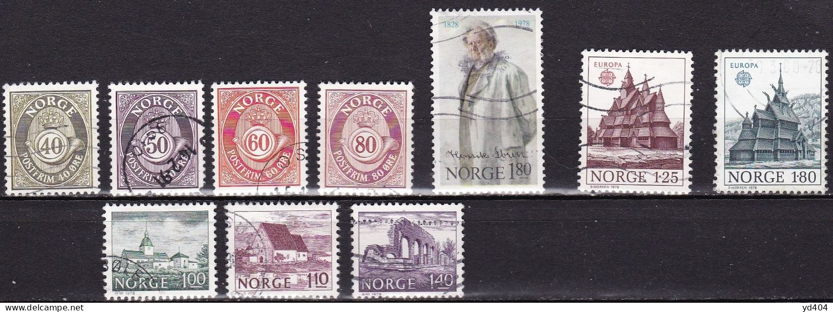 NO092 – NORVEGE - NORWAY – 1978 USED LOT – Y&T # 714-745 – CV 5,75 € - Used Stamps