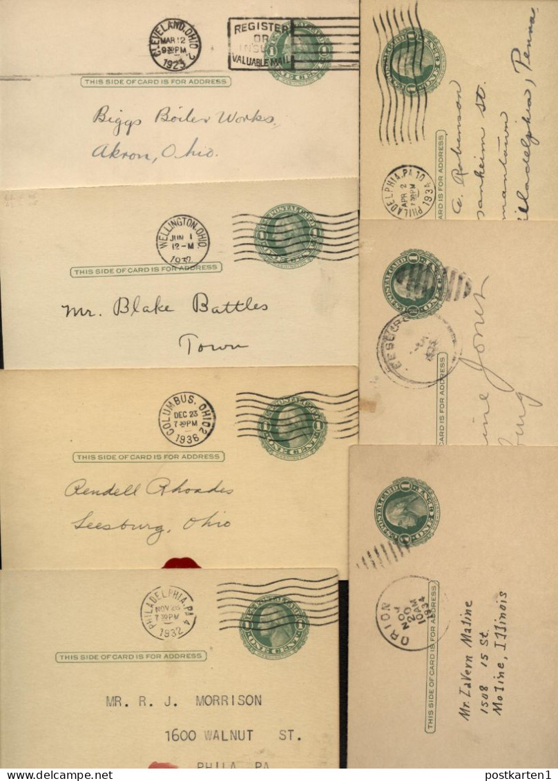 UY7m 7 Postal Cards Ohio Pennsylvania Virginia + Wisconsin 1923-36 - 1901-20