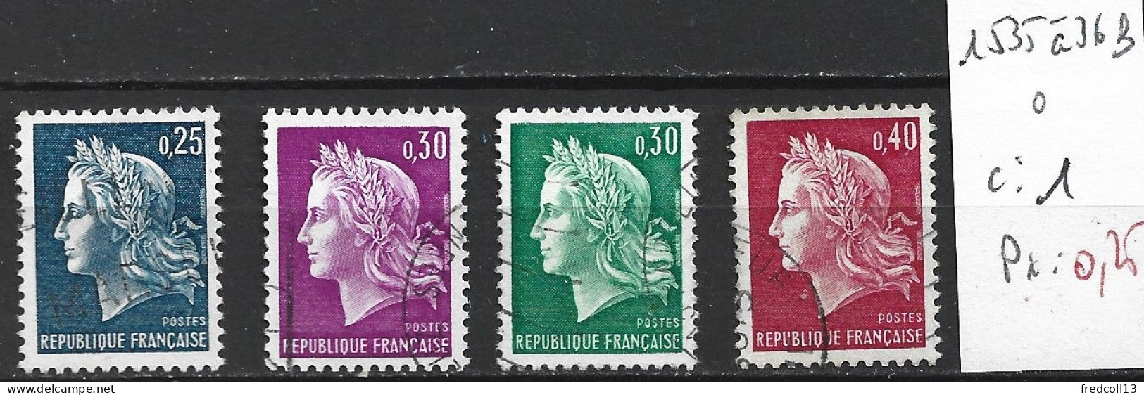 FRANCE 1535 à 36B Oblitérés Côte 1 € - 1967-1970 Marianne (Cheffer)