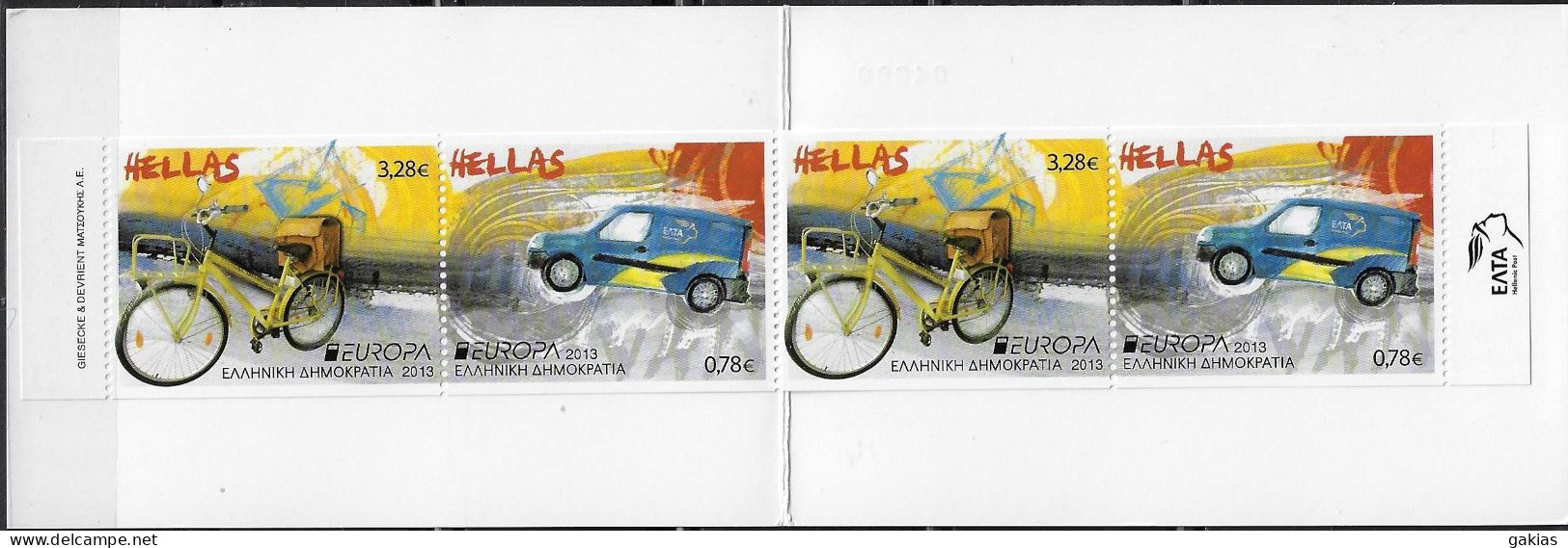 GREECE 2013 "EUROPA-CEPT", 2 Sets In Booklet, 2 Side Perforation, MNH/**. - Ungebraucht
