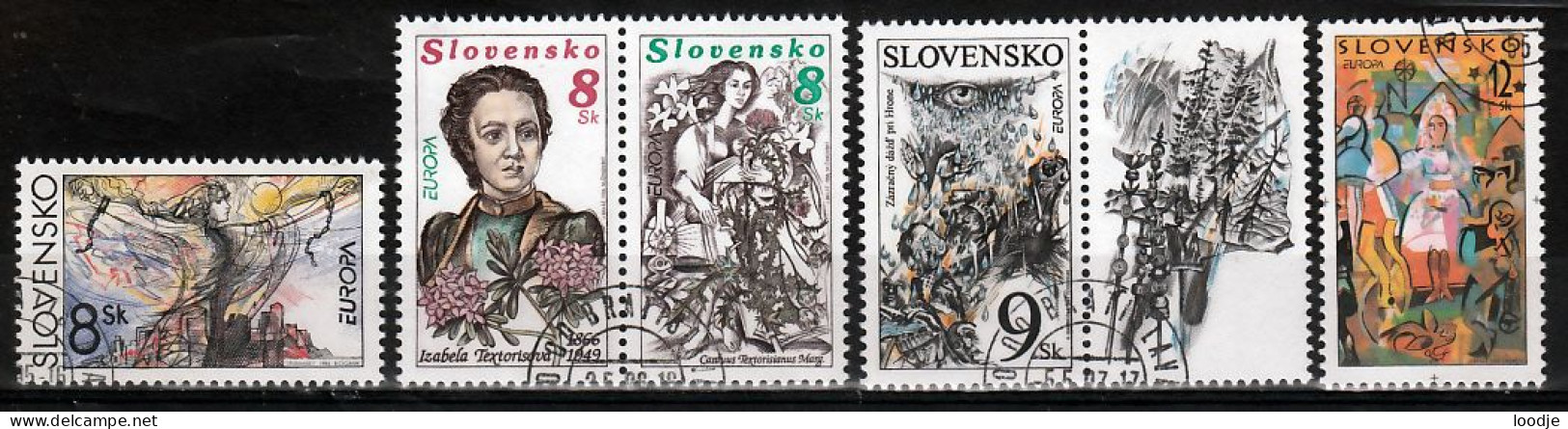 Slowakije Europa  Cept 1995,1996,1997,1998 Gestempeld - Oblitérés