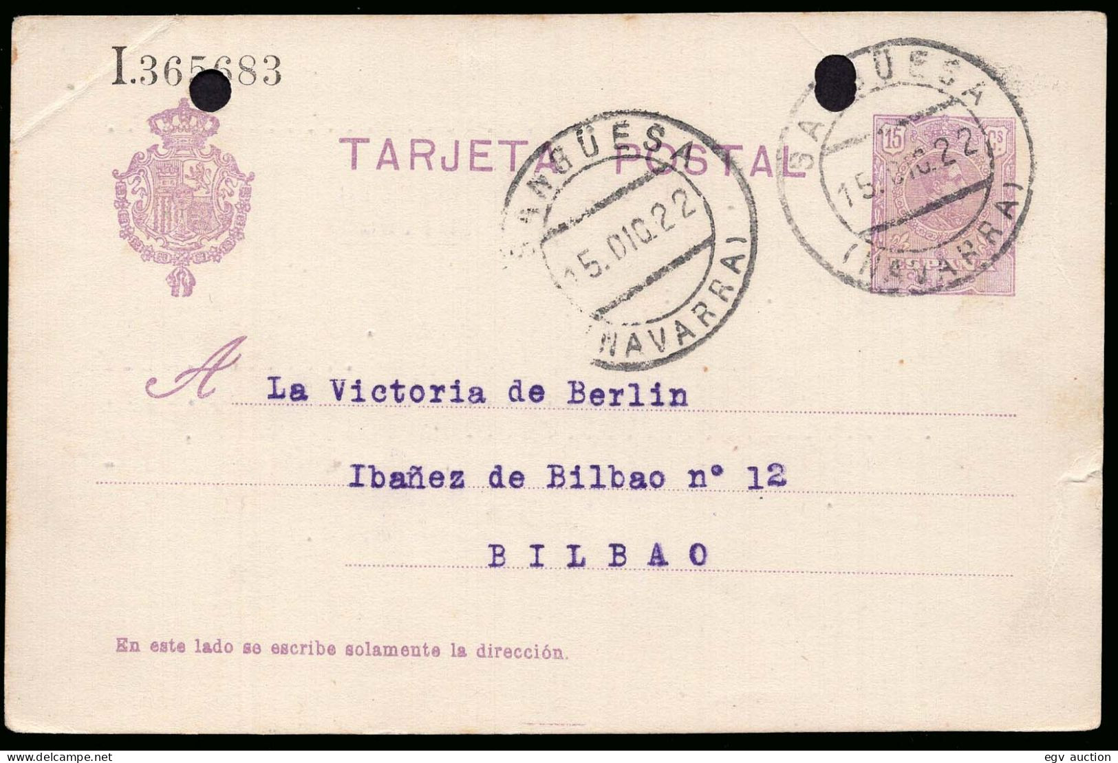 Navarra - Edi O EP 50 - Entero Postal Mat "Sangüesa" - Taladro Empresa - 1850-1931