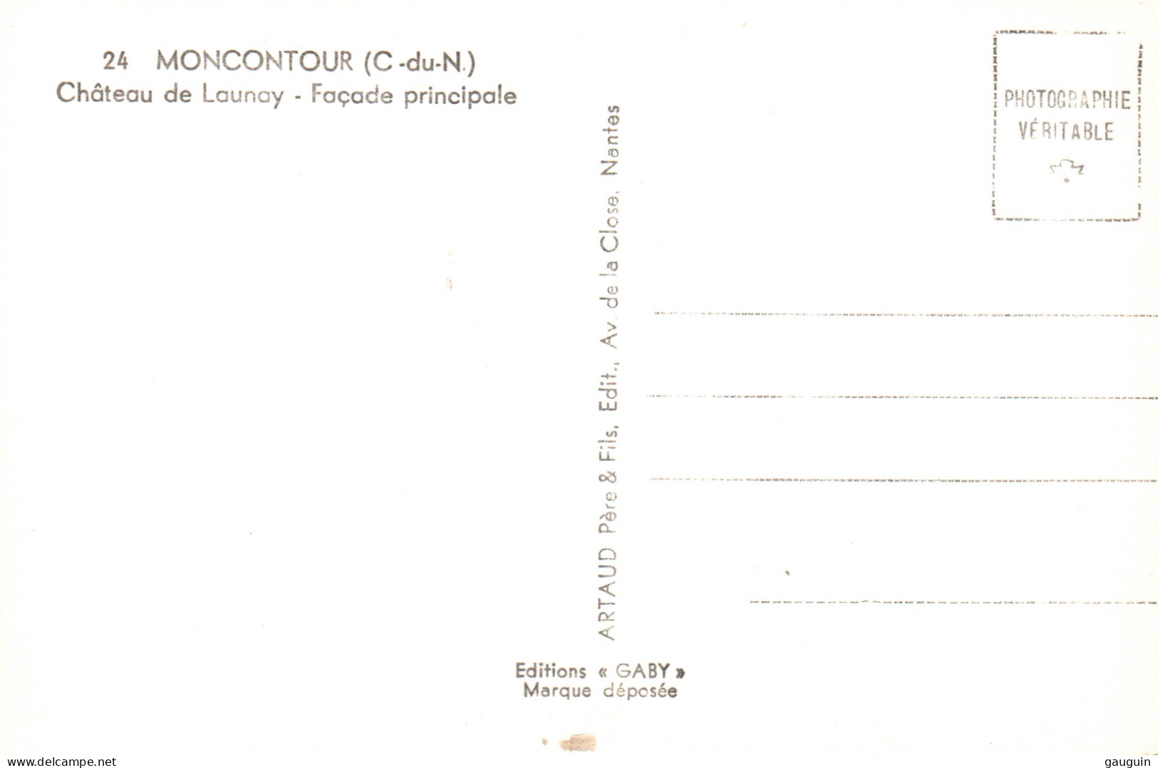 CPSM - MONCONTOUR / BRÉHAND - Château De Launay Façade Principale - Edition Artaud Gaby (format 9x14) - Moncontour