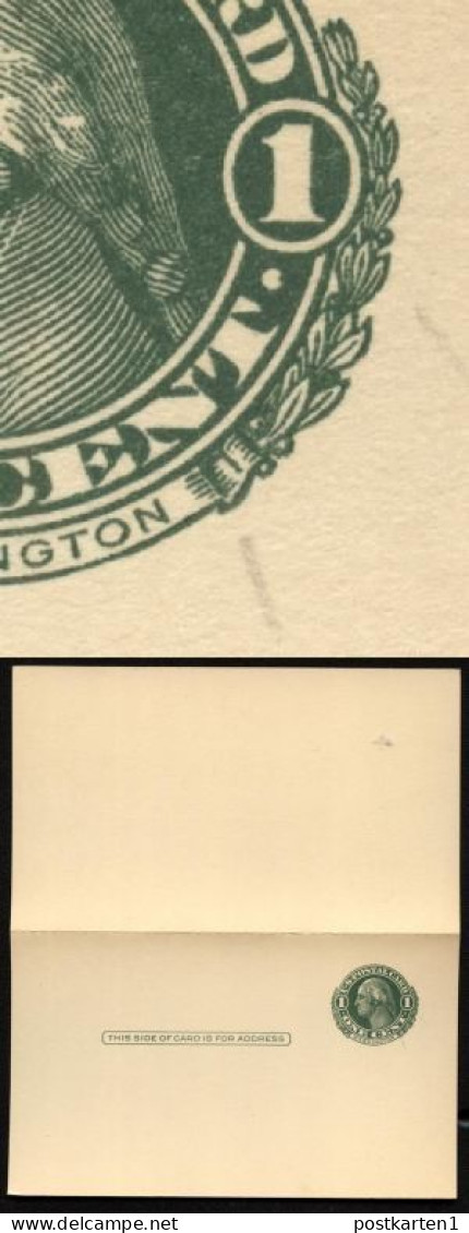 UY7 Sep.4 Postal Card With Reply PLATE FLAW White Point Under Right 1 Uncomplete - 1901-20