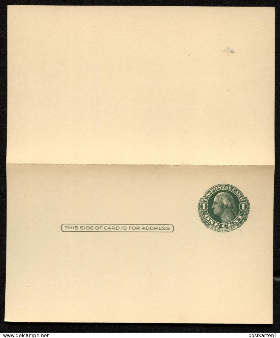 UY7 Sep.4 Postal Card With Reply PLATE FLAW White Point Under Right 1 Uncomplete - 1901-20