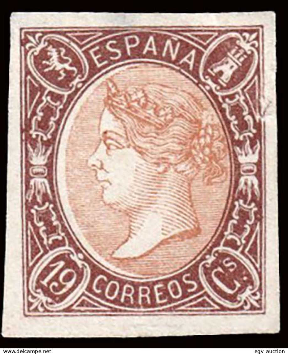 España - (*) Isabel II - Ensayo De Color - 19 Cuartos Castaño Y Castaño Claro - Gálvez 333 - Nuevos