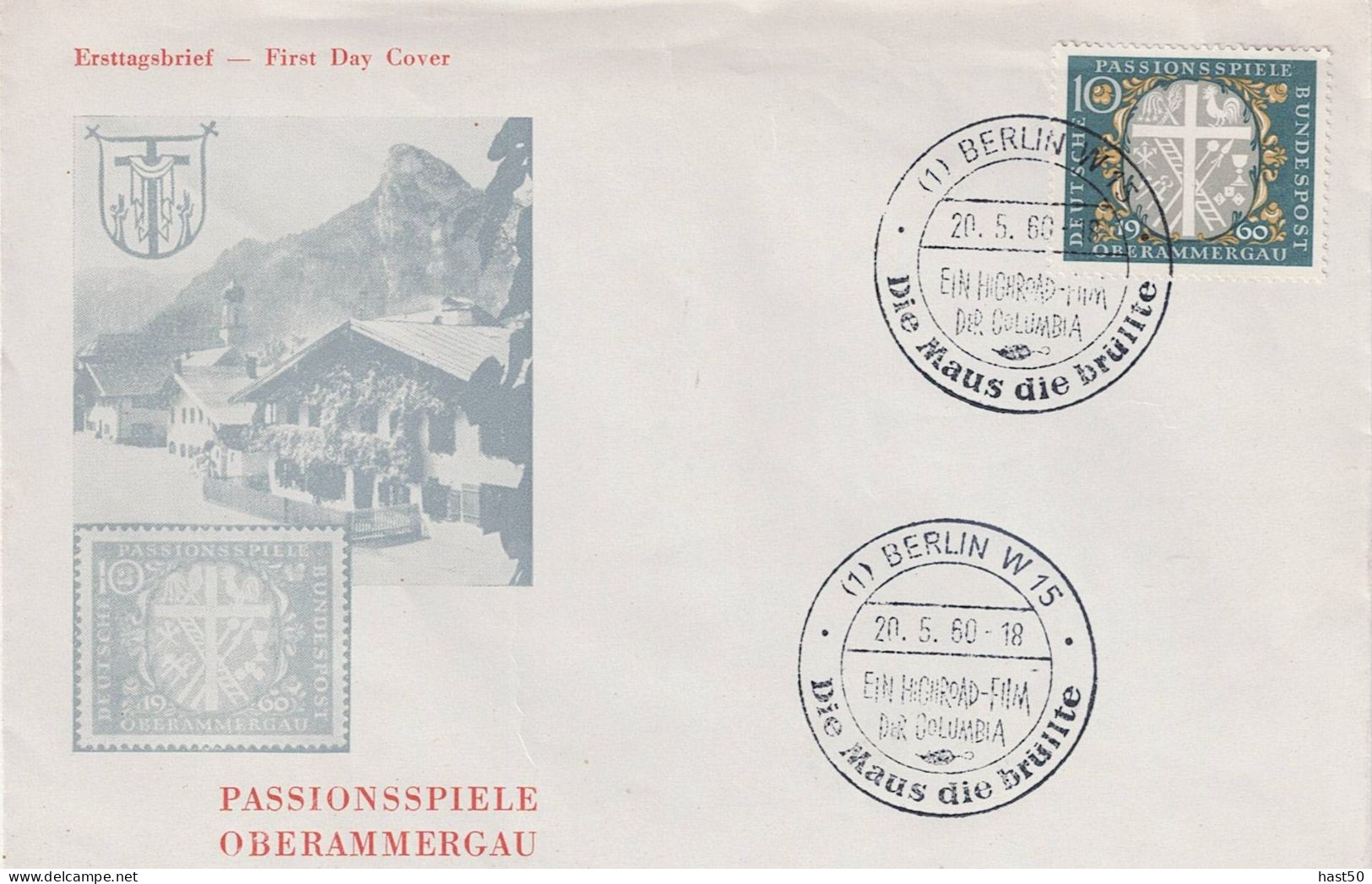 BRD FRG RFA - Passionsspile Oberammergau (MiNr: 329)  1960 -  Illustrierter FDC - 1948-1960