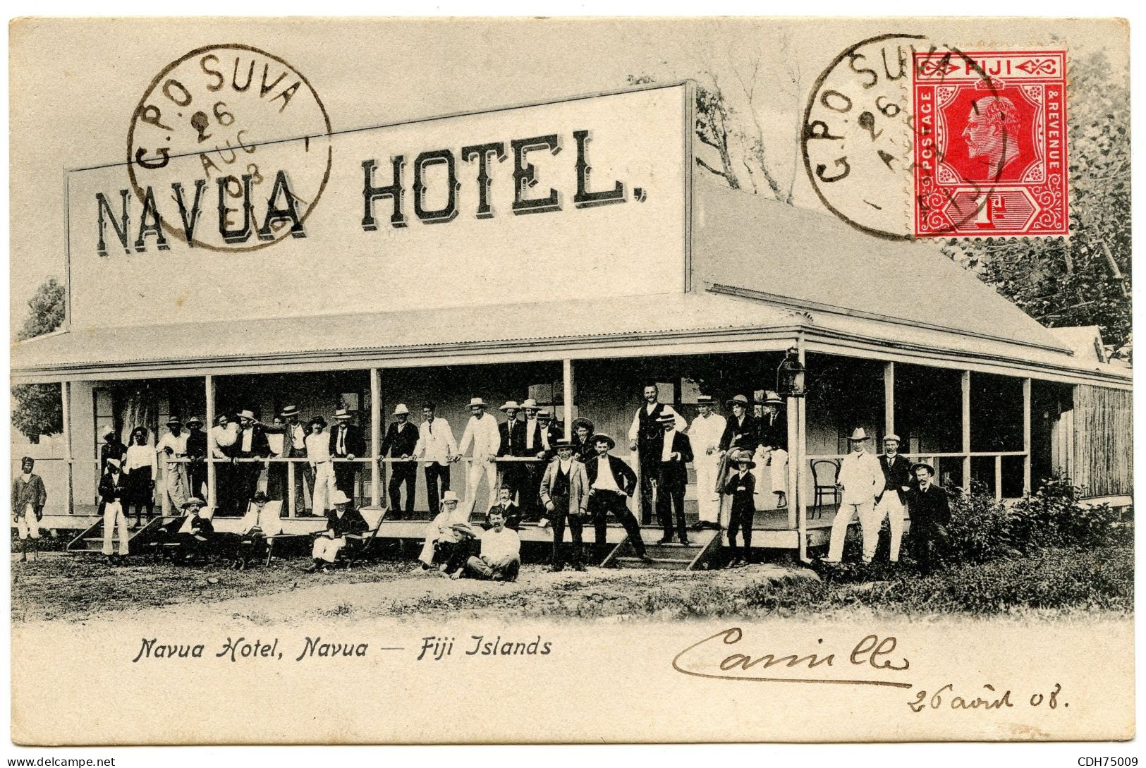 FIDJI - CARTE POSTALE DU NAWA HOTEL ILES FIDJI, 1908 - Fiji (...-1970)