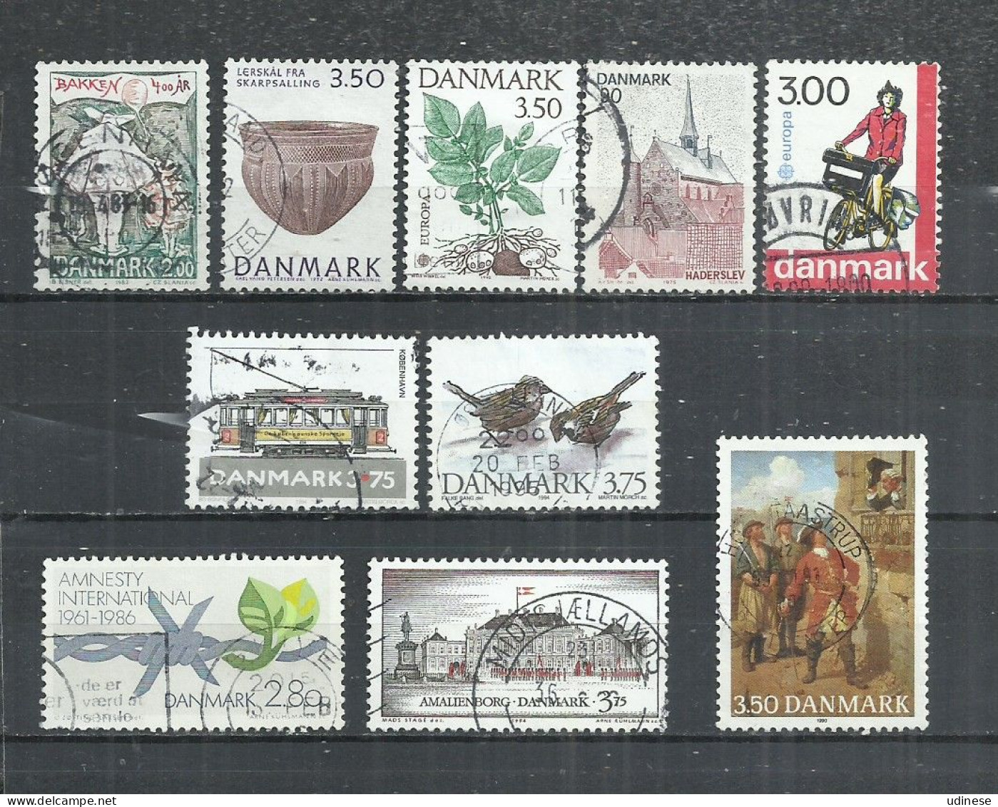 TEN AT A TIME - DENMARK - LOT OF 10 DIFFERENT 10 - USED OBLITERE GESTEMPELT USADO - Collections