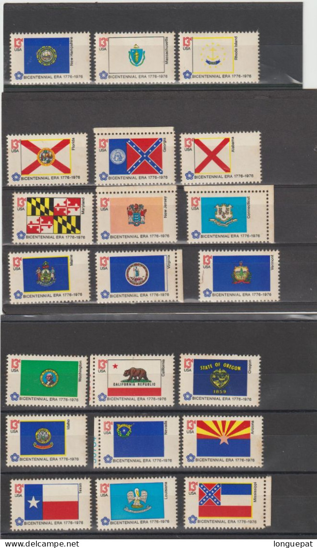 ETATS-UNIS - Drapeaux De 21 Etats De L'Union - Unused Stamps