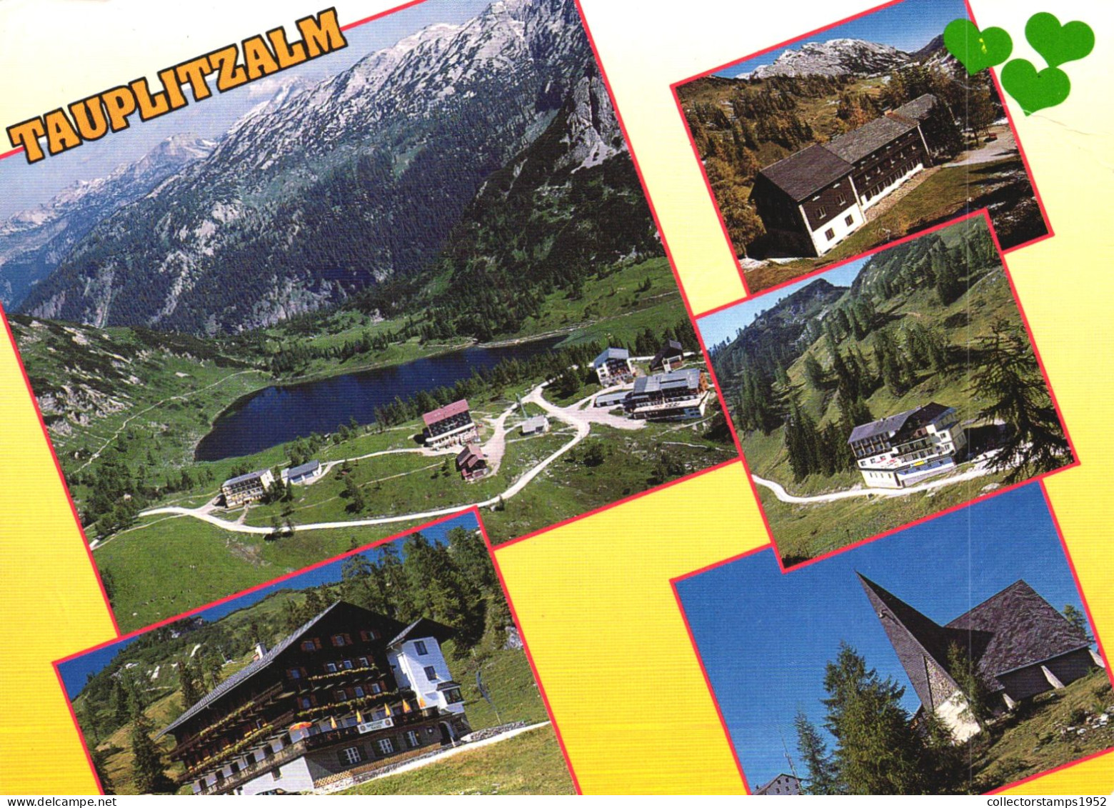 TAUPLITZALM, BAD MITTERNDORF, MULTIPLE VIEWS, MOUNTAIN, LAKE, ARCHITECTURE, CHURCH, AUSTRIA, POSTCARD - Bad Mitterndorf