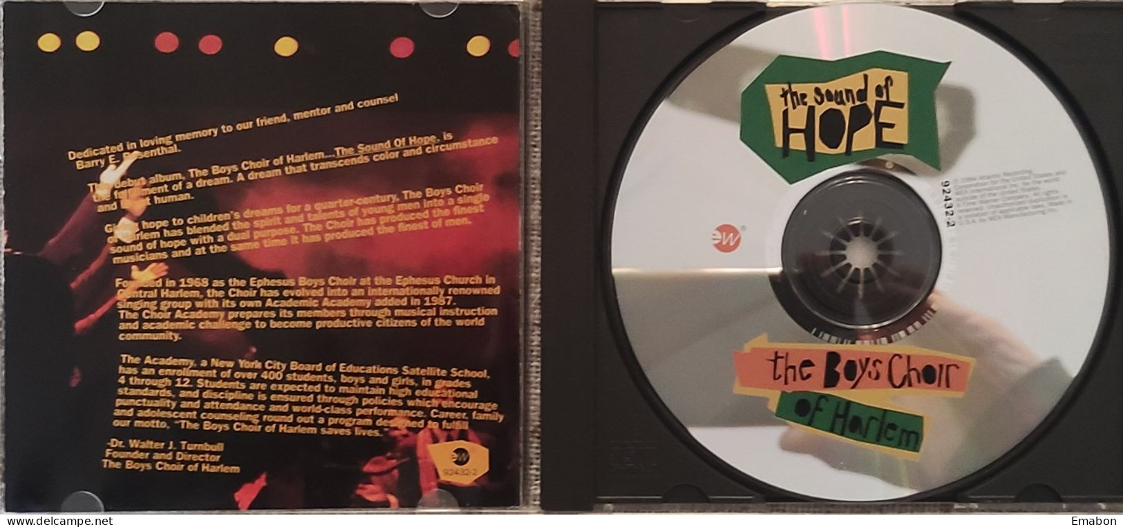 BORGATTA - GOSPEL - CD " THE SOUND OF HOPE " THE BOYS CHOIR OF  HARLEM - ATLANTIC RECORDING 1994 - USATO In Buono Stato - Gospel & Religiöser Gesang