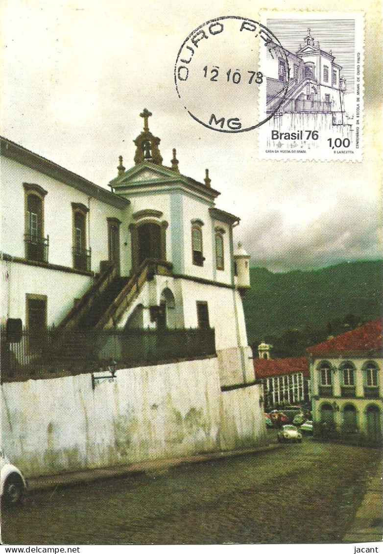 Carte Maximum - Brasil - Ouro Preto - Centenário Da Escola De Minas - Maximumkarten