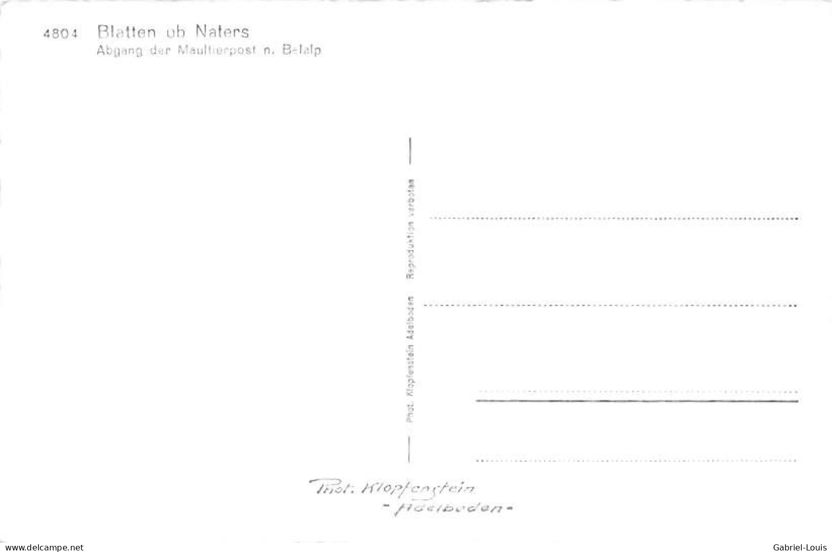 Blatten Ob Natters Abgang Der Maultierpost Belalp Mulets Muletiers Poste De Montagne - Blatten