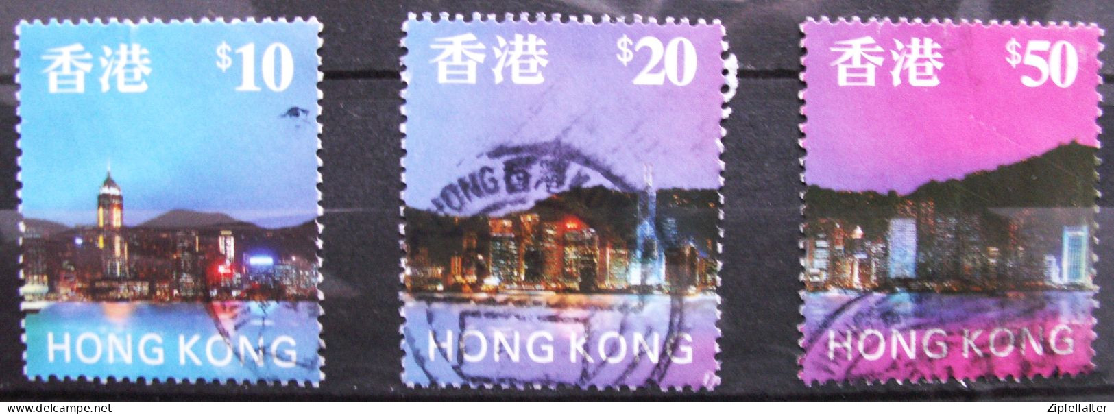 Sammlung Dauerserie Ansichten In Hong Kong. Die 1. Dauerserie Unter China. Gestempelt Mit Höchstwerten + Paare. - Gebruikt