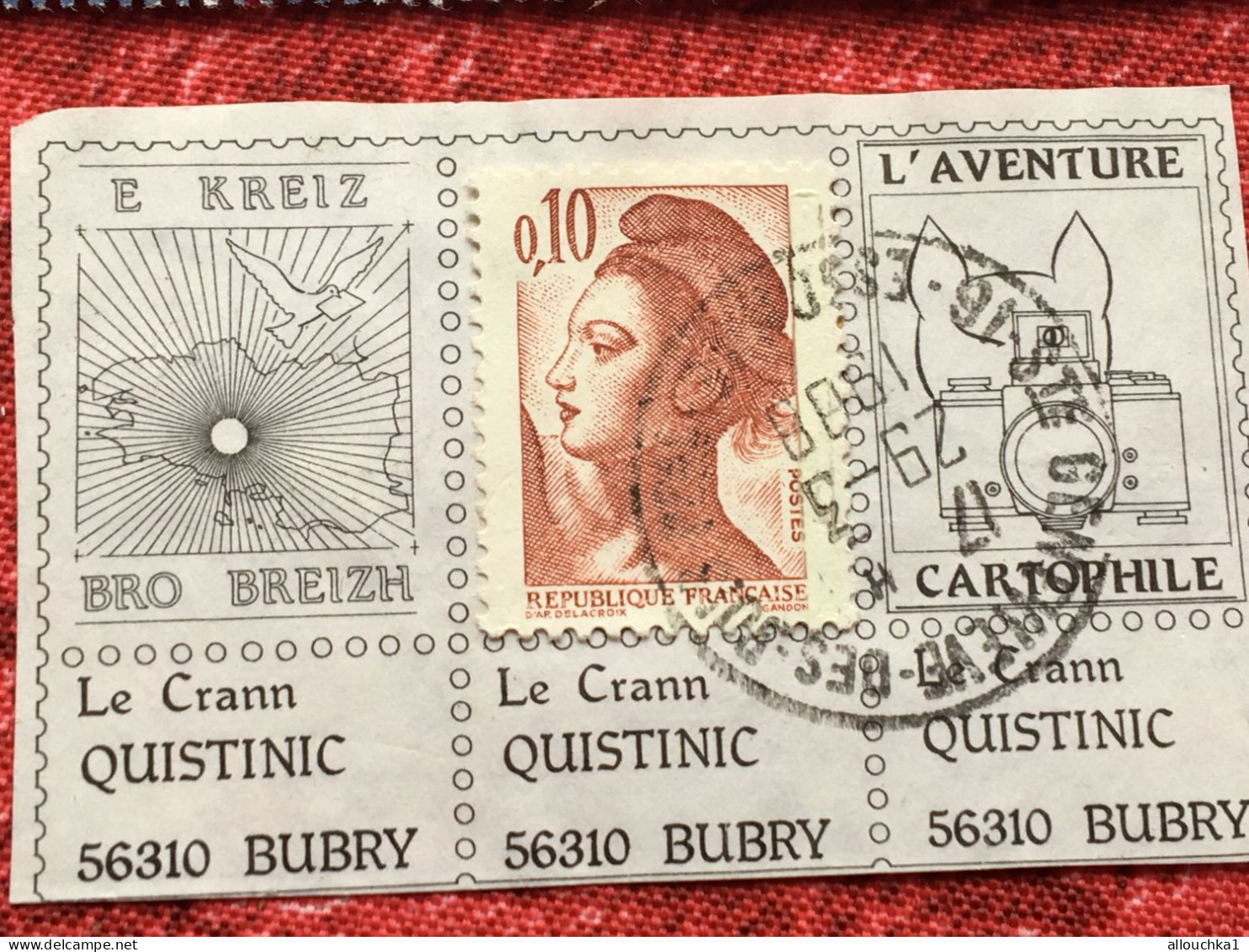 Le Crann Quistinic 56310 Bubry Liberté De Gandon Sur Porte-Timbre-Vignette- Ste Geneviève Des Bois Erinnophilie-Stamp - Esposizioni Filateliche