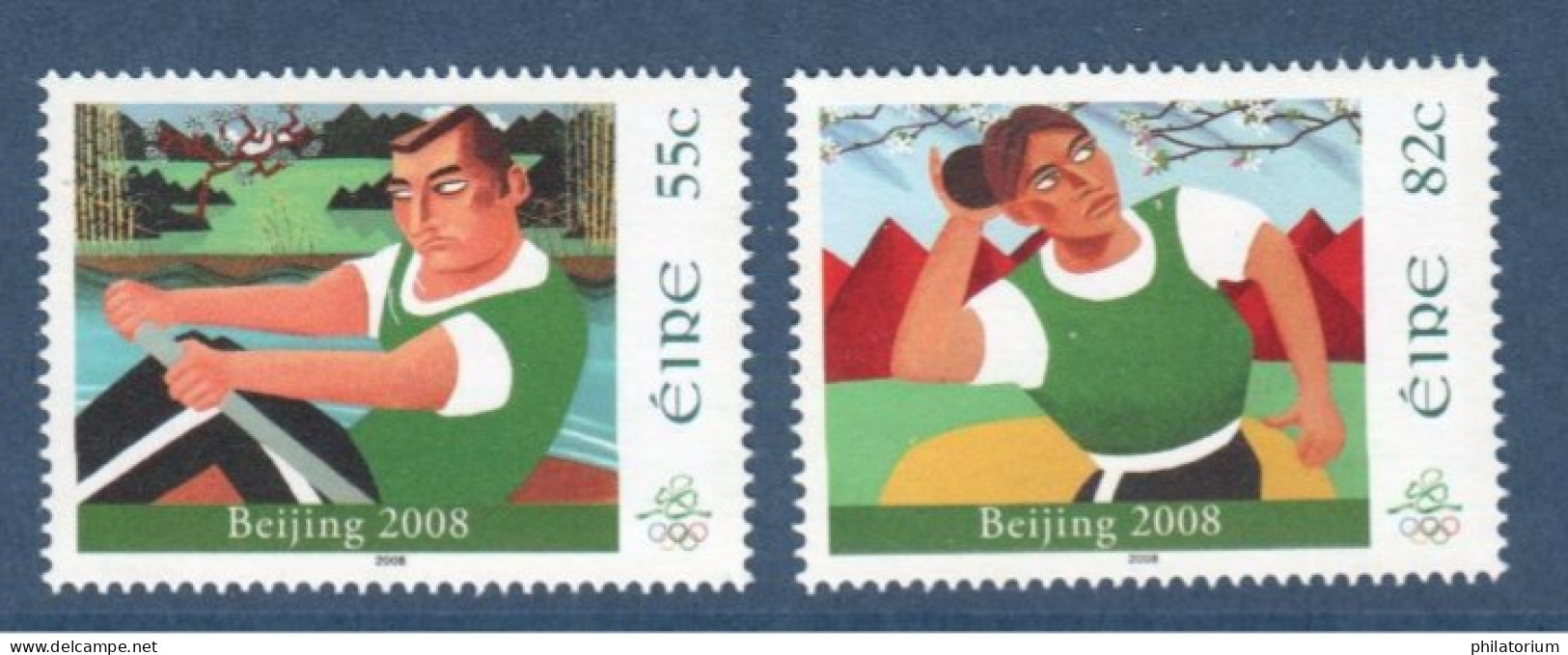 EIRE Ireland Irlande, **, Yv 1838, 1839, Mi 1834, 1835, SG 1907, 1908, Pekin , Beijing 2008, Aviron, Lancer Du Poids, - Zomer 2008: Peking