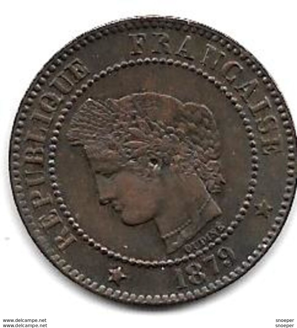 *france 2 Centiemes 1879 A Km 827.1  Xf+ !!! - 2 Centimes