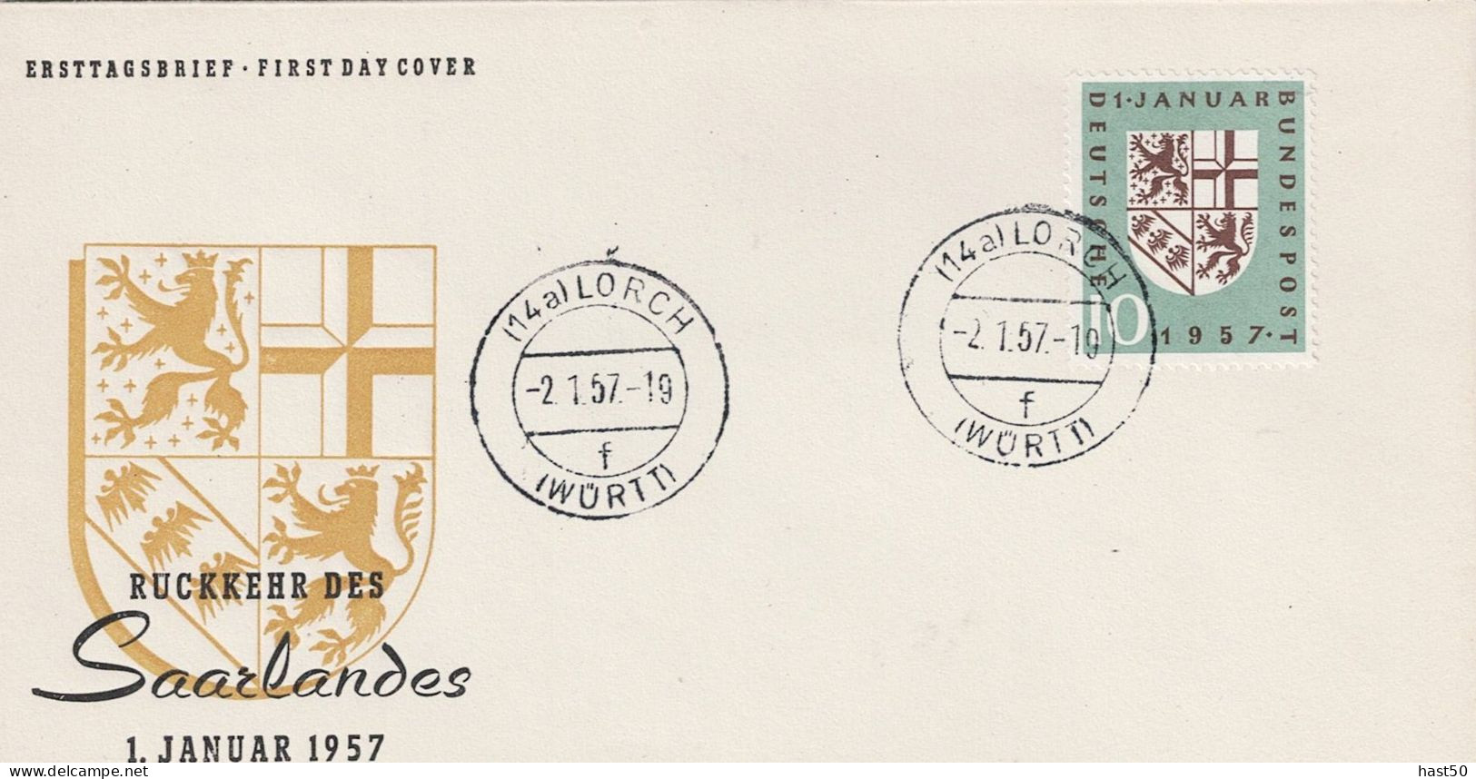 BRD FRG RFA - Eingliederung Des Saarlandes (MiNr: 249)  1957 -  Illustrierter FDC - 1948-1960