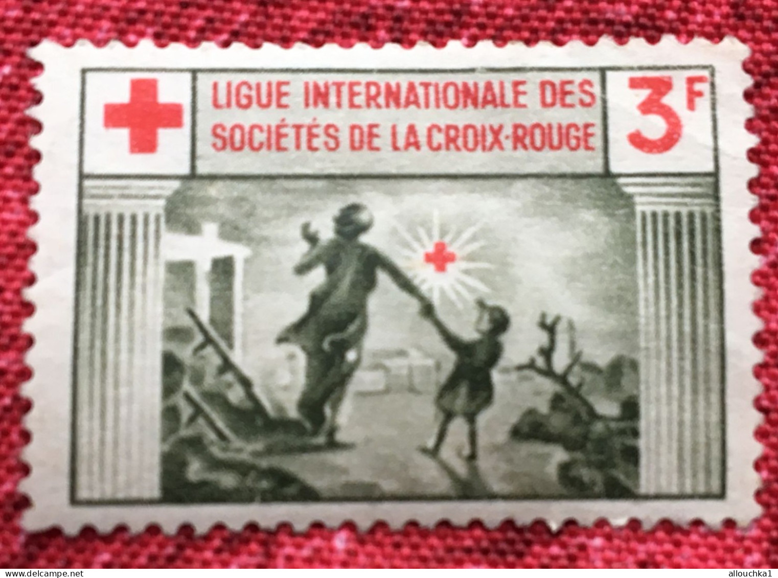 Croix Rouge-Ligue Internationale Des Sociétés Timbre- Vignette-Erinnophilie-Stamp-Sticker-Bollo-Viñeta - Croix Rouge
