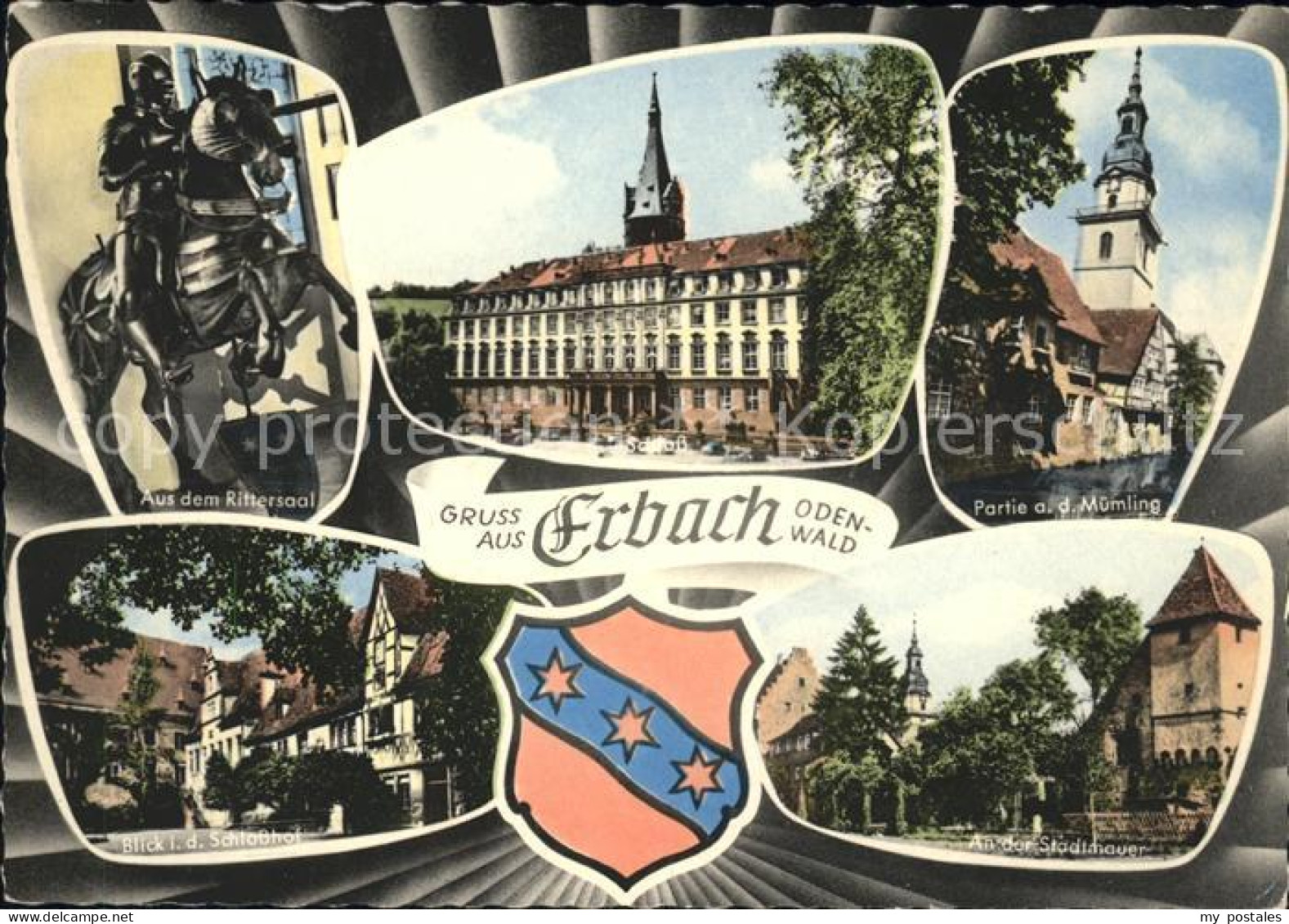 41572640 Erbach Odenwald Muemling Rittersaal Schlosshof Wappen Erbach - Erbach