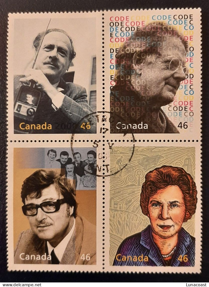 Canada 2000  USED Sc 1829a-b-c-d    4 X 46c  Block Millennium, Great Thinkers - Oblitérés