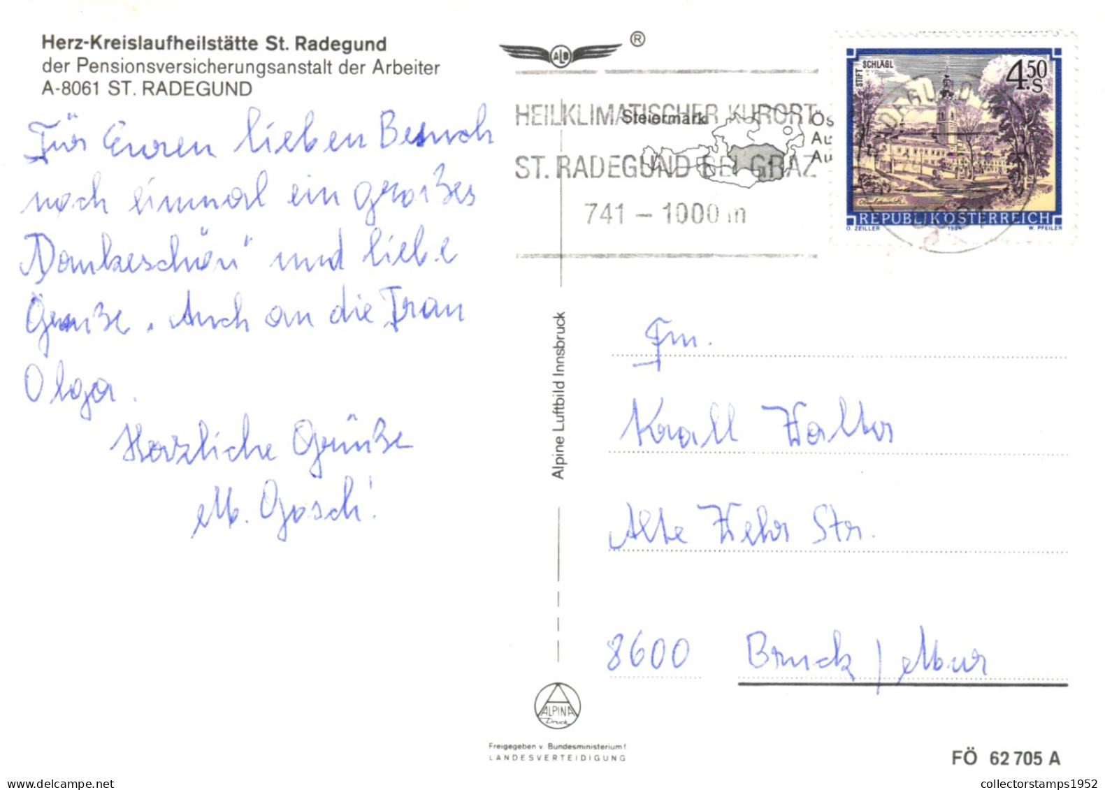 ST. RADEGUND, ARCHITECTURE, EMBLEM, AUSTRIA, POSTCARD - St. Radegund