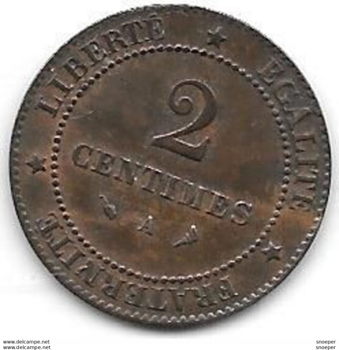 *france 2 Centimes  1897 A Km 827.1  Xf+/ms60 - 2 Centimes