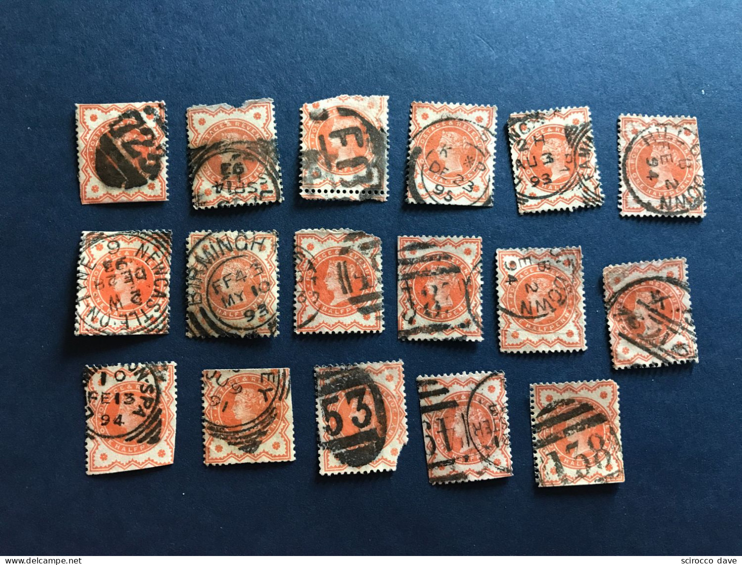 Sg197 1/2d JUBILEE, 1887, Lot Of 17 Stamps, Second Choice, Postmark, Watermark, Study - Gebruikt