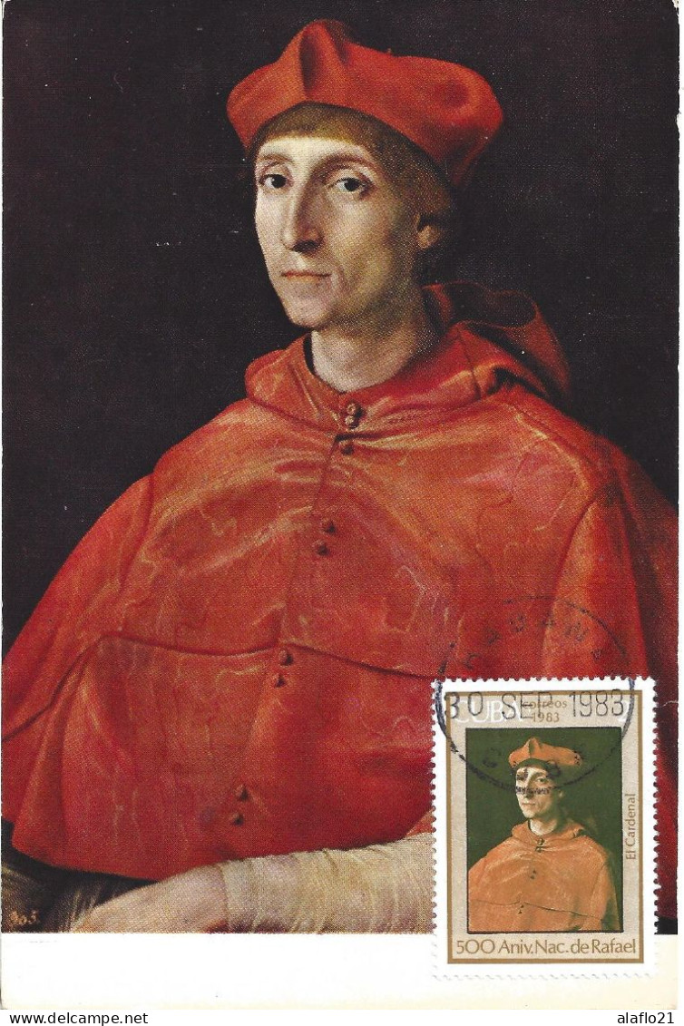 CUBA - CARTE MAXIMUM YVERT N° 2453 - Le CARDINAL - OEUVRE De RAPHAEL - Cartes-maximum