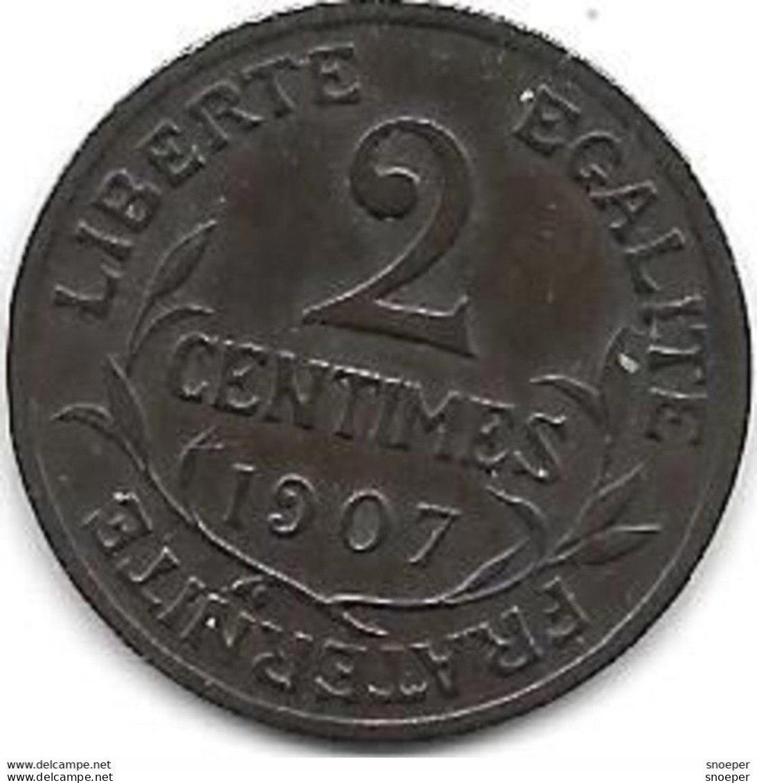 *france 2 Centimes  1907  Km 841  Xf++  /ms60+     Catalog Val 130$ - 2 Centimes