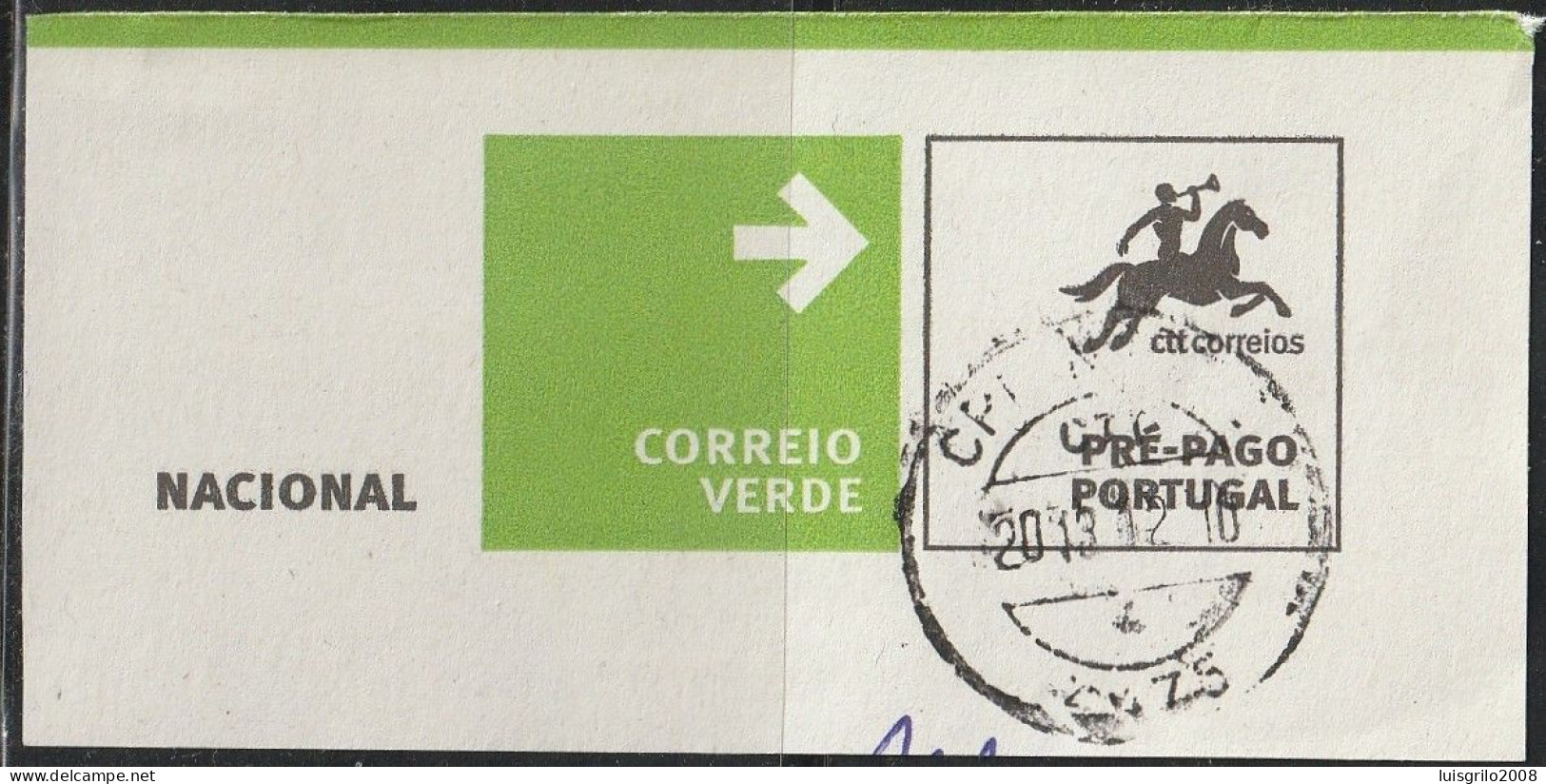Fragment - Postmark NAZARÉ -|- Correio Verde. Pré-Pago / Prepaid Green Mail - Usado