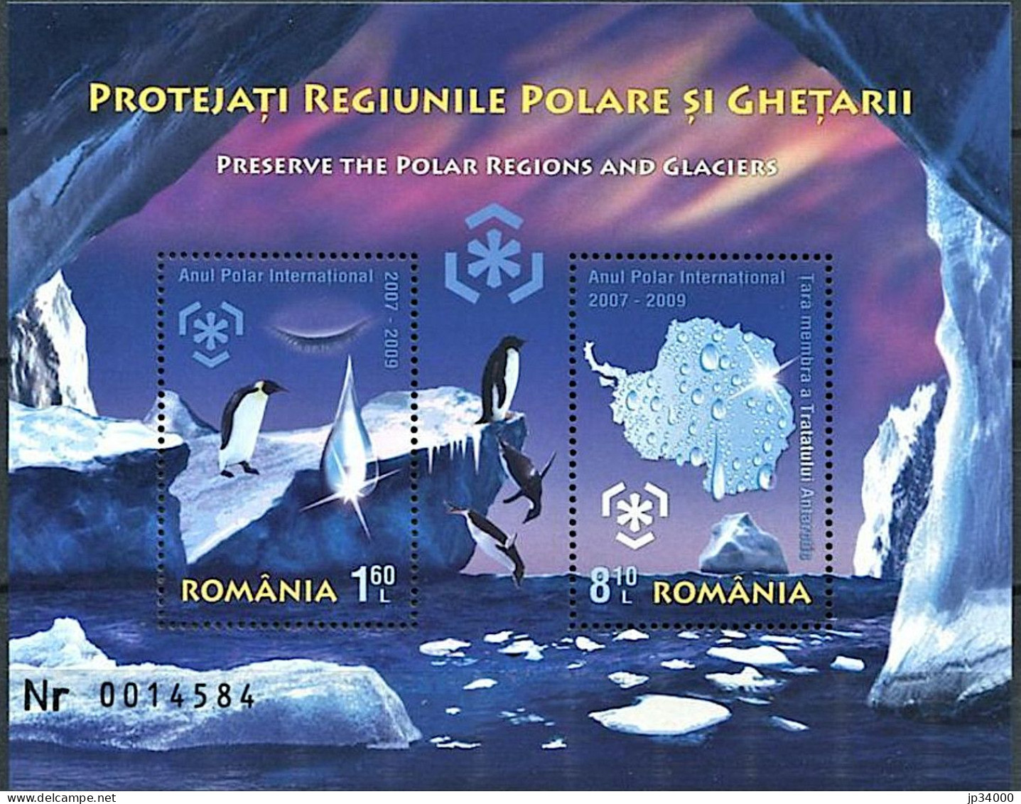 ROUMANIE Manchots, Pingouins, Yvert BF 366** MNH - Penguins