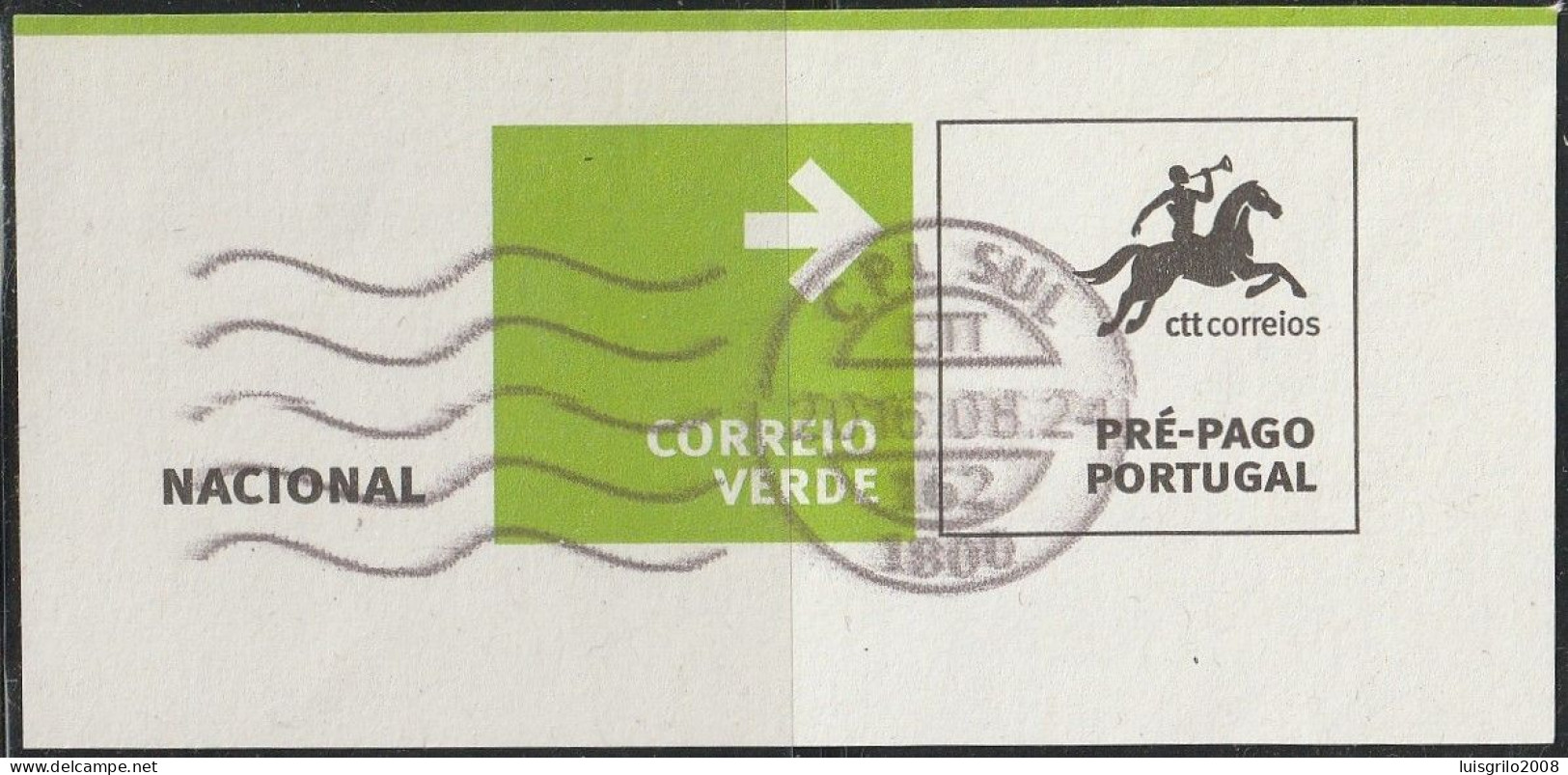 Fragment - Postmark CPL SUL -|- Correio Verde. Pré-Pago / Prepaid Green Mail - Gebraucht