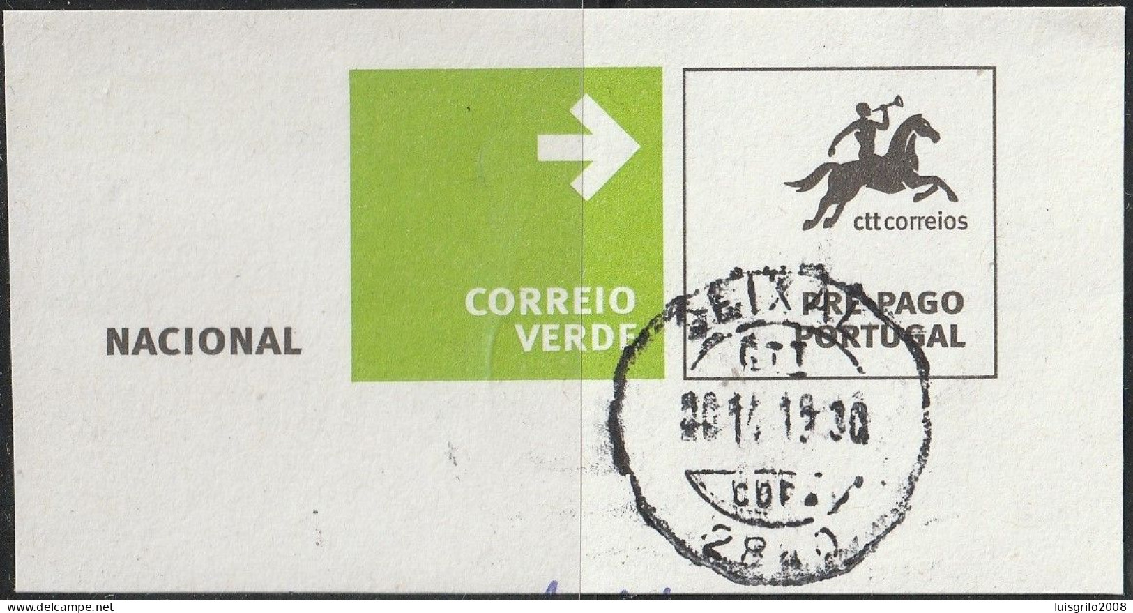 Fragment - Postmark SEIXAL -|- Correio Verde. Pré-Pago / Prepaid Green Mail - Oblitérés