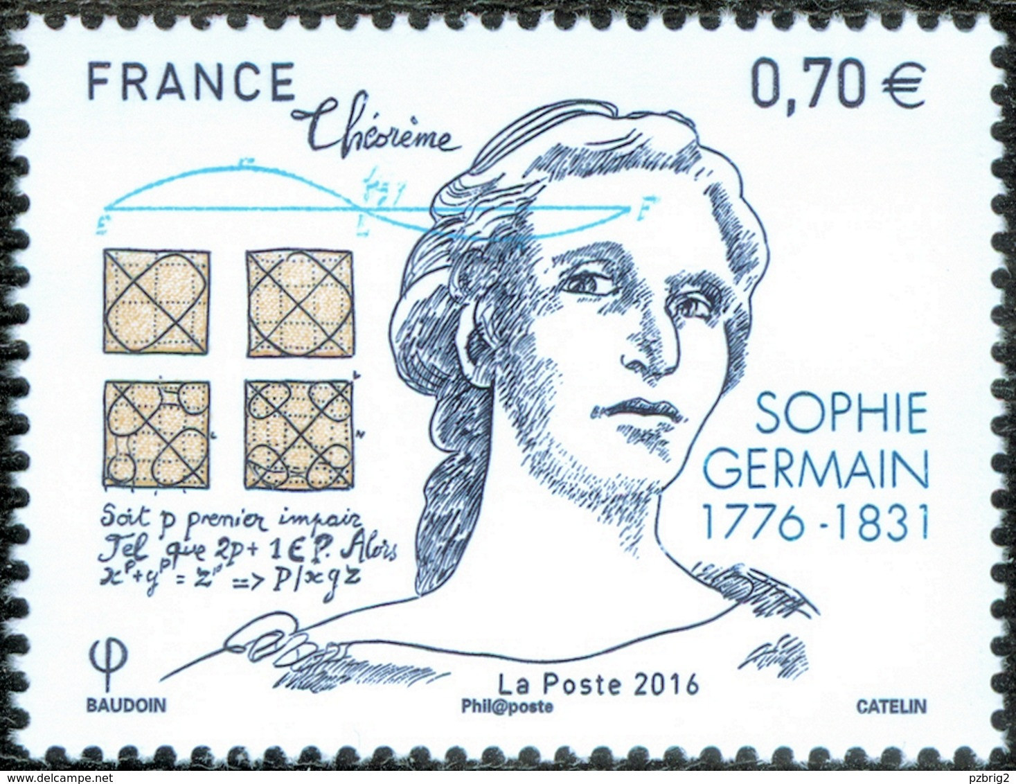 GERMAIN, S. - France 2016 Michel # 6408 - ** MNH - Mathematics, Mathematician, Physics, Physicist - 240th Birthday - Fisica