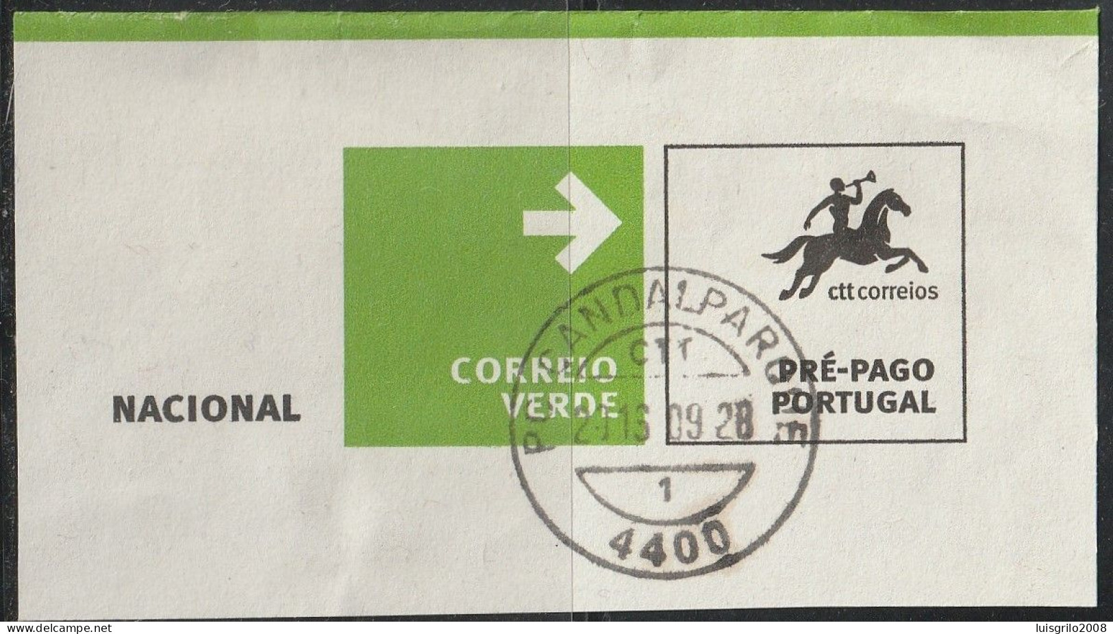 Fragment - Postmark CANDALPARQUE -|- Correio Verde. Pré-Pago / Prepaid Green Mail - Gebraucht
