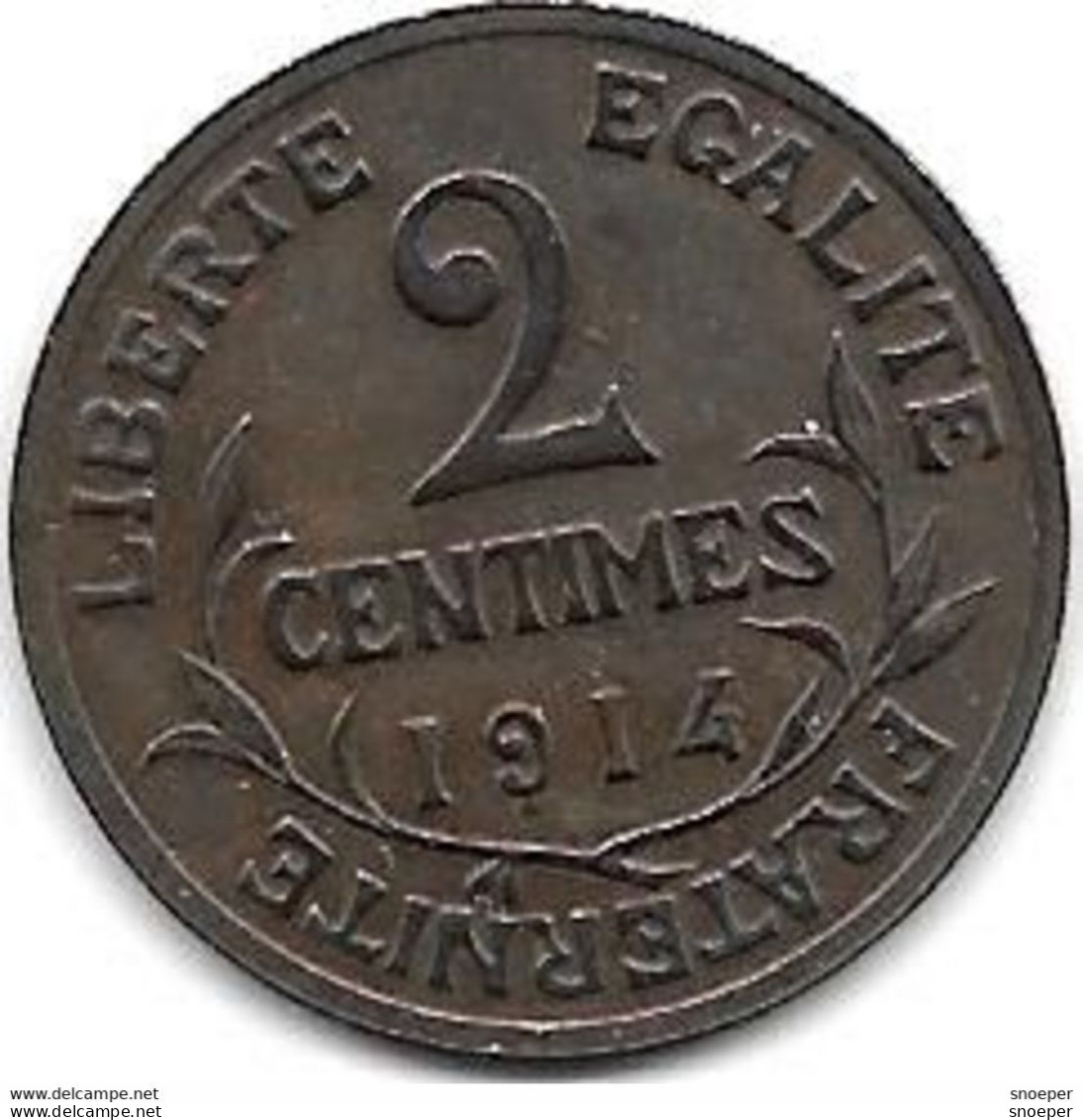 *france 2 Centimes  1914   Km 841  Unc/ms63 - 2 Centimes