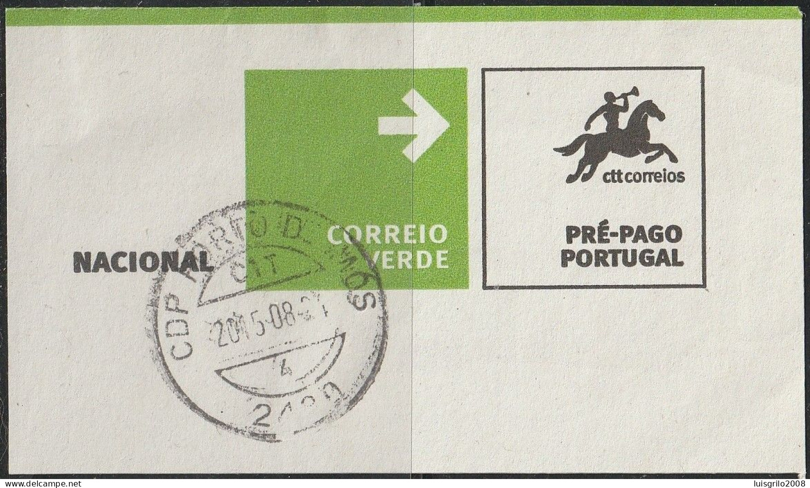 Fragment - Postmark PORTO DE MÓS -|- Correio Verde. Pré-Pago / Prepaid Green Mail - Used Stamps