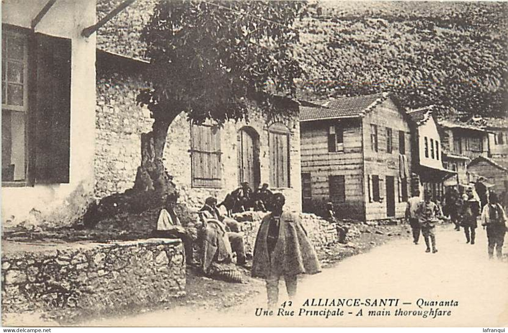 Pays Div-ref EE39-guerre 1914-18 -albanie - Alliance Santi - Quaranta - Une Rue Principale   - - Albanie