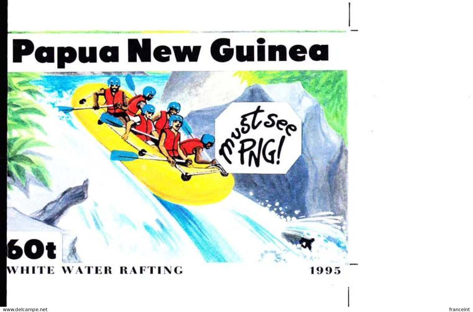PAPUA & NEW GUINEA(1995) Hikers. White Water Rafters. Reproduction Of Artwork For PNG Tourism Issue Se-tenant Pair By Ar - Papouasie-Nouvelle-Guinée